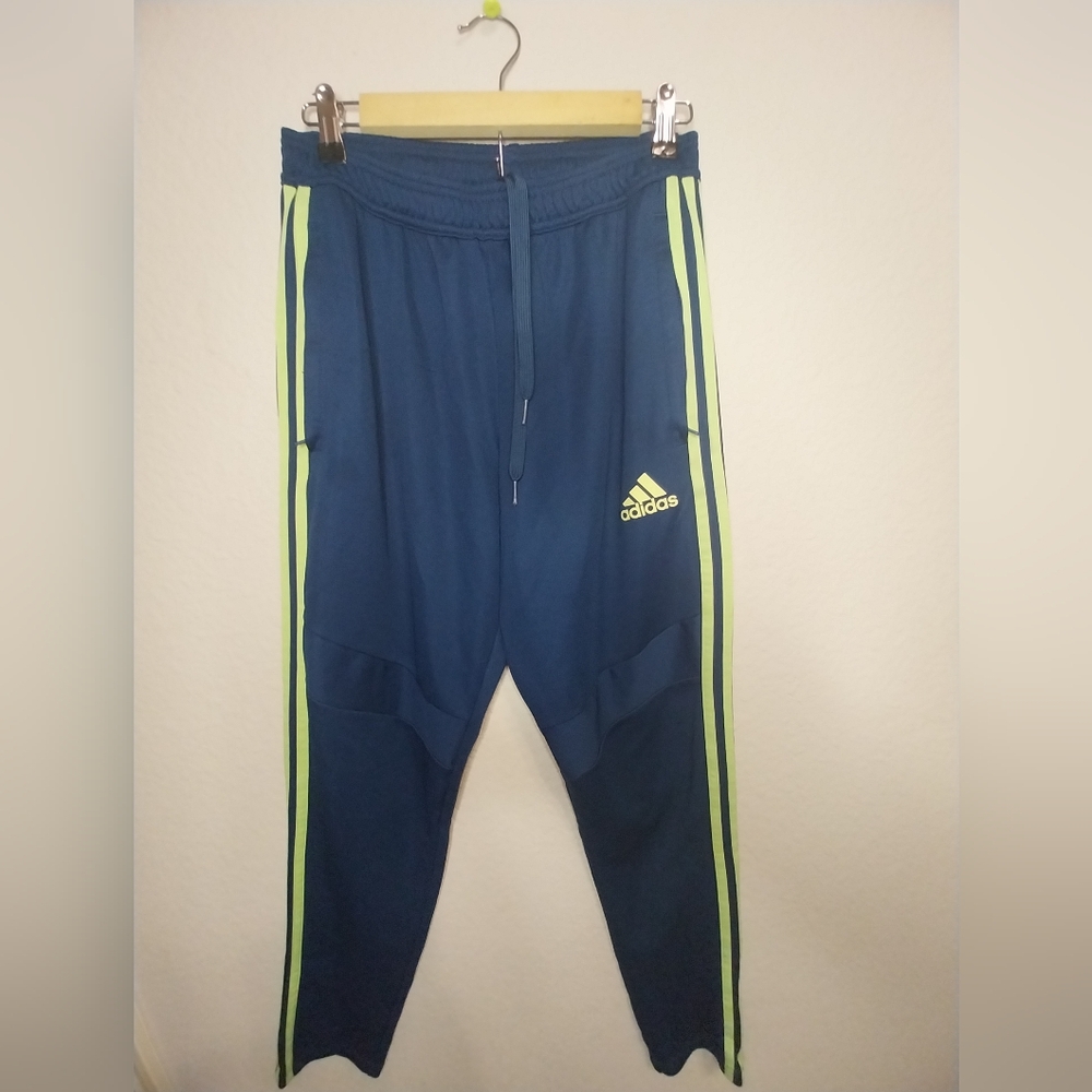 adidas Gray Sweatpants with Tapered Fit and Contrasting White Stripes